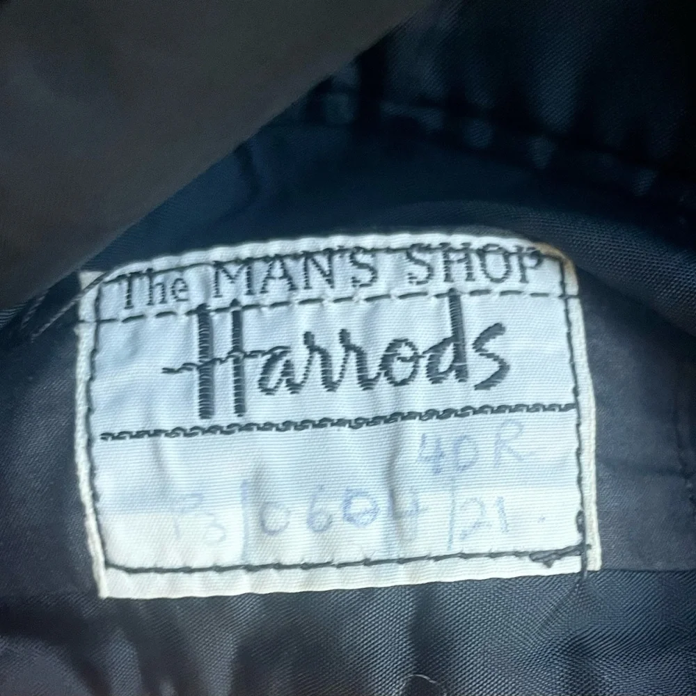 Harrods Vintage Worsted Mohair Tux Jacket, covered buttons, satin lapel, 40R